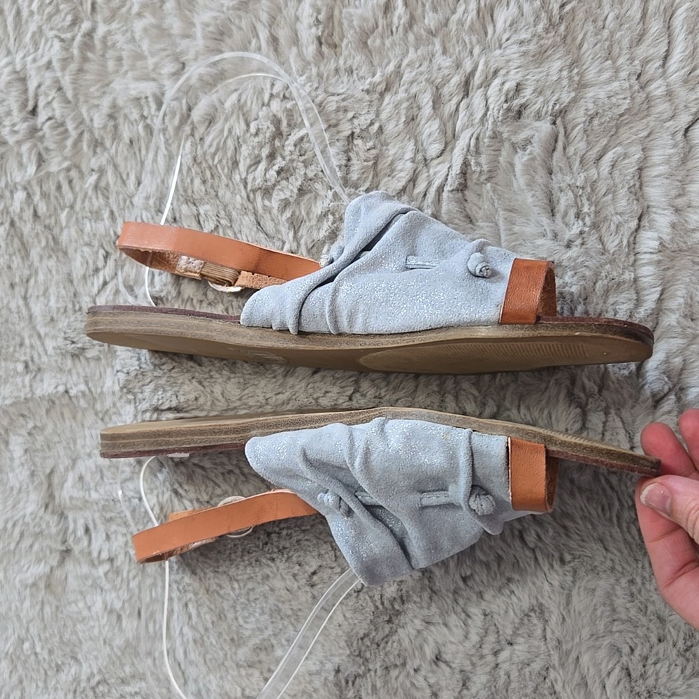 Light Blue Toe Strap Sandals - image 5